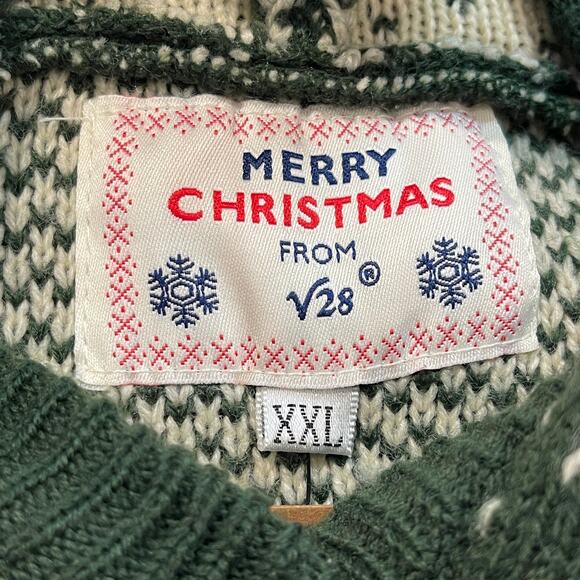 V28 Reindeer Nordic Style Christmas Holiday Hoodie Sweater Size XXL - Picture 3 of 5